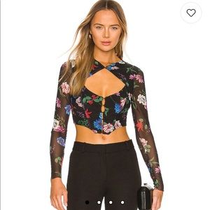 AFRM Macie Top in Fall Noir Floral